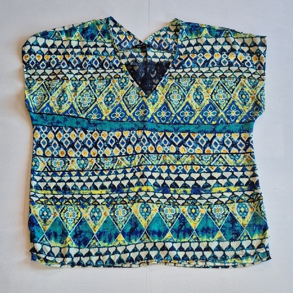 Sami & Jo Blue Short Sleeve Boxy Blouse - Picture 1 of 5